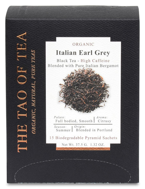 The Tao of Tea, Italian Earl Grey, Pyramid Sachets, 15 Sachet Box