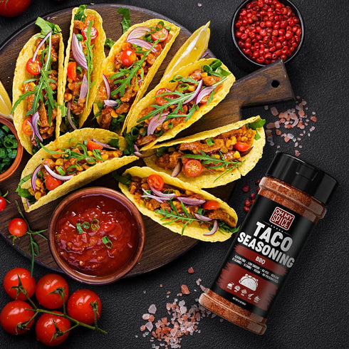 Taco Seasoning Mix BBQ Rub - Gluten Free & Low Sodium Mexican Seasoning Blend for Tacos, Fajitas, and Burritos (4.1oz)