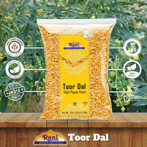 32oz (2lbs) 908g Rani Toor Dal (Split Pigeon Peas) ~ All Natural | Gluten Friendly | NON-GMO | Vegan | Indian Origin
