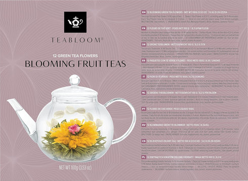 12 12 3 Teabloom Fruit Blooming Teas Unique Flower Varieties of Tea in Delicious Fruit Flavors Each Flowering Tea Ball