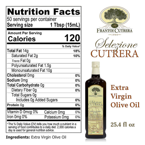 2022/23 24.5 Oz (Pack 1) Frantoi Cutrera - Selezione - Extra Virgin Olive Oil from Italy, Sicilian Pure EVOO, Premium