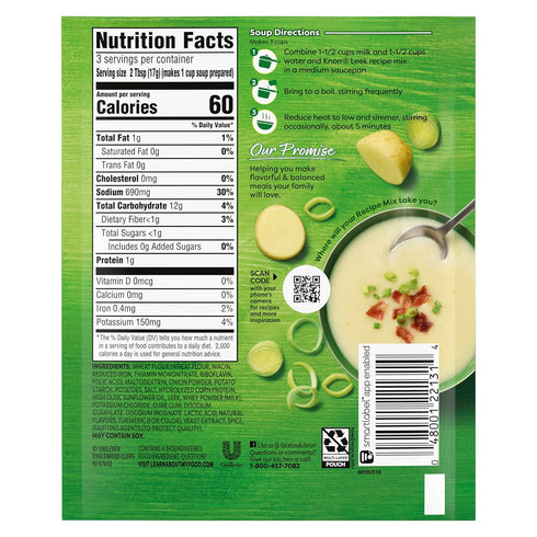 Knorr Soup Mix and Recipe Mix Leek For Soups, Sauces and Simple Meals No Artificial Flavors 1.8 oz