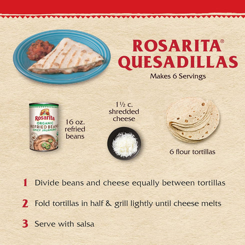 Rosarita 16 oz (Pack 5) Organic Refried Beans