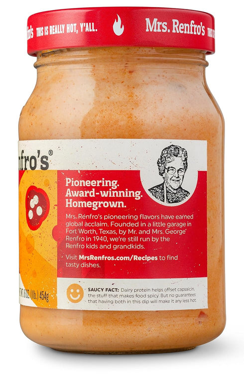 (16-oz. 4-pack) Mrs. Renfros Ghost Pepper Nacho Cheese Dip Gluten Free jars