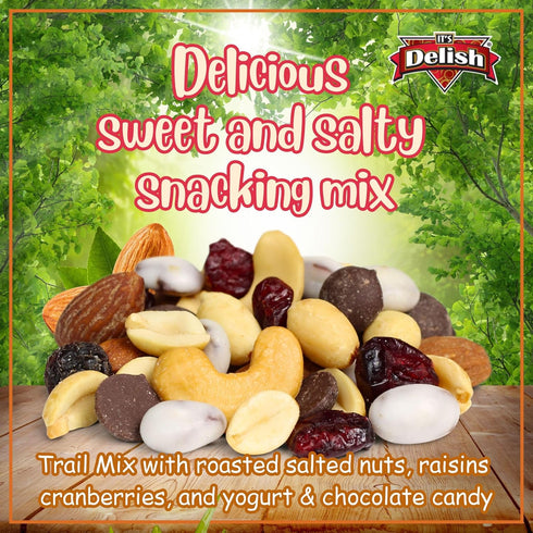 3 Lbs Deluxe Trail Mix with Greek Yogurt, Chocolate, Fruit and Nuts by Its Delish, Bulk Bag | Healthy Mix of Greek