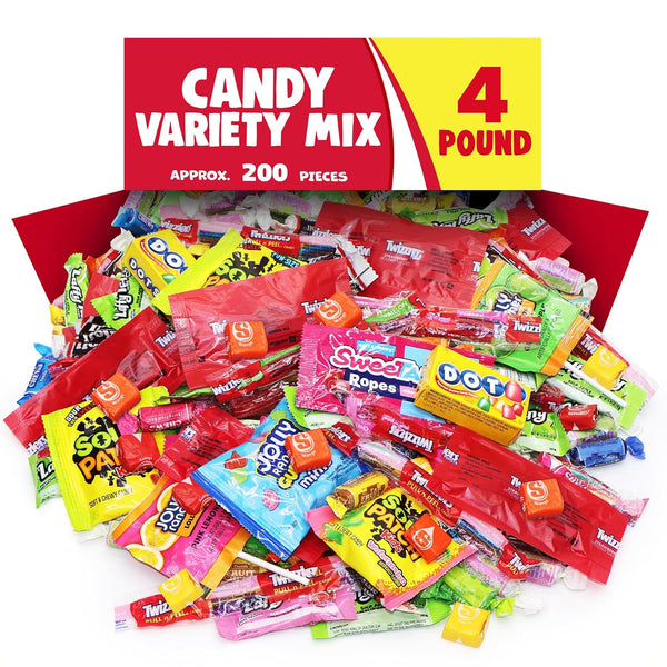 Sugaridge Bulk Candy Variety Pack - 4 Pound (Approx. 200 Pieces) Individually Wrapped