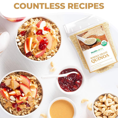 80 Oz 5 Lbs Healthworks Superfoods Organic Quinoa White Whole Grain Raw - / - Protein, Fiber & Iron - Peruvian Origin