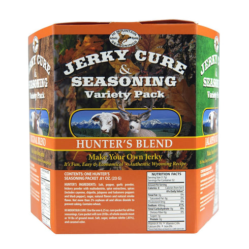 PACK #3 5 Hi Mountain Jerky Seasoning and Cure Kit | VARIETY | Delicious Flavors: Original, Hunters Blend, Bourbon BBQ