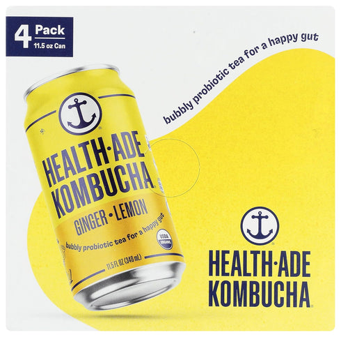 11.5oz 4-pack (46oz.) Health-Ade Ginger Lemon of Cans