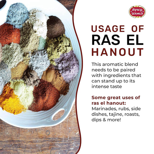 Ras El Hanout Moroccan Seasoning 7 oz – Premium Spice Blend for Authentic Marinades & Rubs by Spicy World