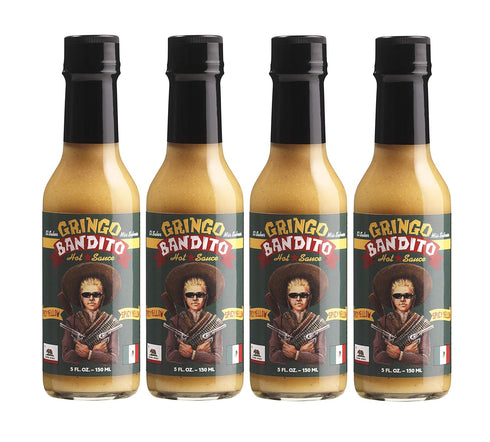 Gringo Bandito Hot Sauce, Spicy Yellow, 5 Ounce (4 Pack)