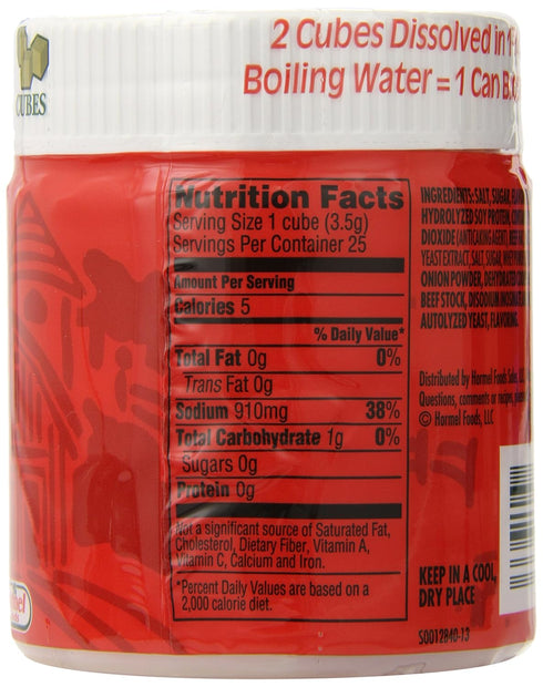 Herb-ox 25 3.2500-ounces (Pack of6) Herbox Bouillon Cubes Beef cubes