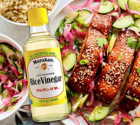 12 (Pack 1) Marukan Lite Seasoned Rice Vinegar Dressing, Ounce Glass Bottle