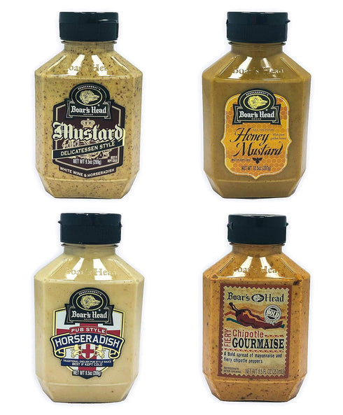 Boar's Head Deli Condiment 4-Pack Bundle Variety Gift Set, Chipotle Gourmaise, Honey Mustard, Deli