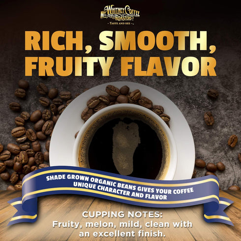 2 Lb) Mt. Whitney Organic Swiss Water, Low Acid, Decaf Coffee from Peru (Whole Bean
