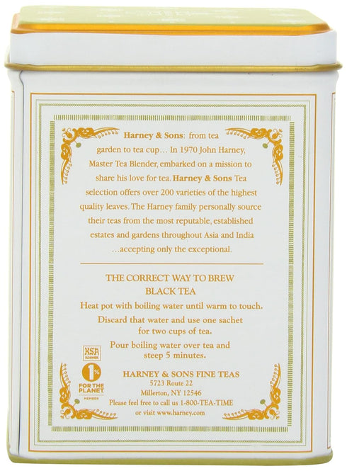 20 20 Harney & Sons Darjeeling Black Tea, Sachets of Black Tea | Classic Collection, sachet tin