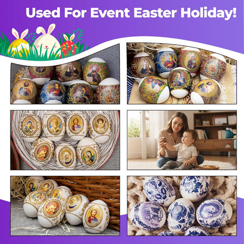 Set 21 Pack Decorative Easter Egg Wraps Russian Icons Religious Orthodox Dying Kit Dye - Ukrainian Kit Sleeve Heat