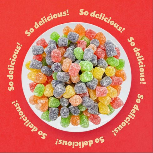 2-Pound Gum Drops Jelly Candy | Bag | Assorted Fruit Flavors | Gumdrops Candy for Holiday Buffets & Dessert Decorating