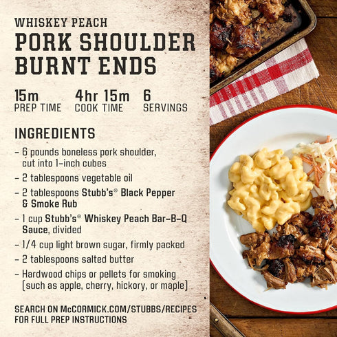 18 oz (Pack 2) Stubbs BBQ Sauce, Whiskey & Peach, Kosher, No Artificial Flavors, No High Fructose Corn Syrup, Sweet