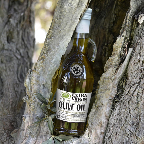 500 ml, 16.9 oz Extra Virgin Olive Oil, KORVEL, glass bottle Amphora fl