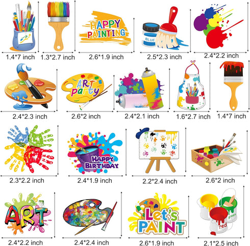 36Pcs Art Paint Party Cupcake Toppers, Paint Brush Cupcake Picks for Art Theme Birthday Party Baby Shower Supplies