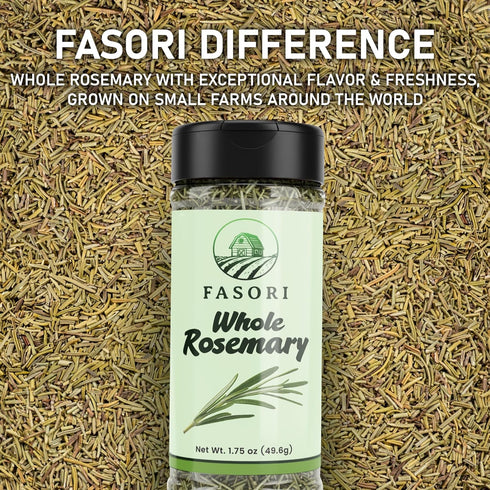 (1.75oz) Fasori Rosemary Whole Leaves Premium Dried Whole Rosemary Herb, Aromatic Mediterranean Spice for Cooking