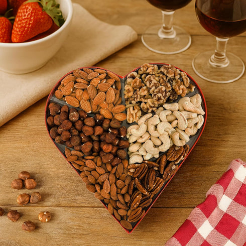 2 Pack Anna and Sarah Premium Mixed Nuts Large Size Heart Shaped Gift Basket, Walnut-Almond-Cashew-Oregon