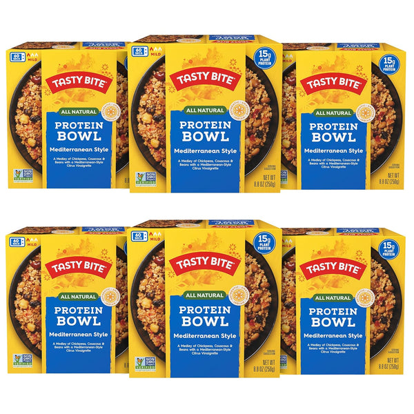 Tasty Bite Mediterranean Protein Bowl, 8.8 Ounce, Pack of 6, Ready to