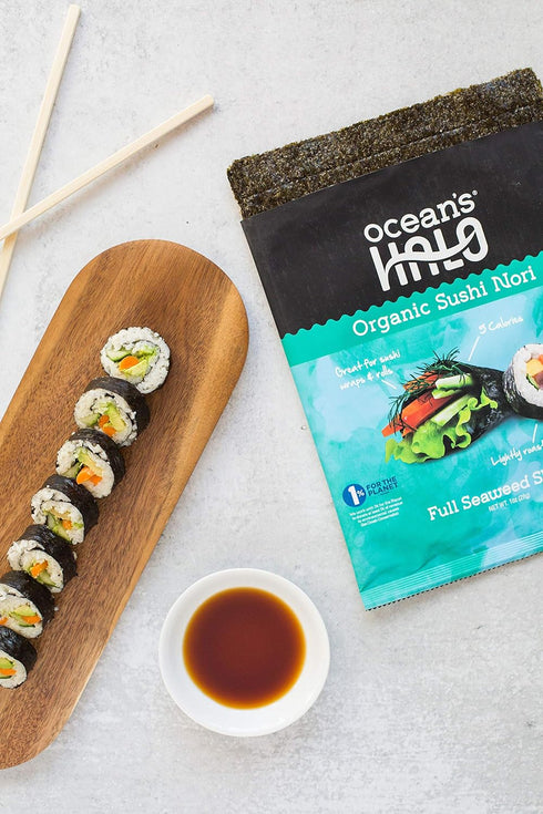 5 Pack, Ocean's Halo Organic Sushi Nori, Vegan, Perfect for Rolls and Wraps