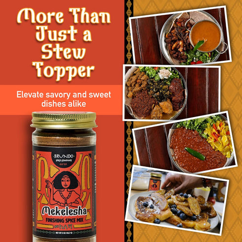 2oz Brundo Ethiopian Spice Company Mekelesha Authentic Ethiopian Finishing Spice Mix Hand Crafted Processed