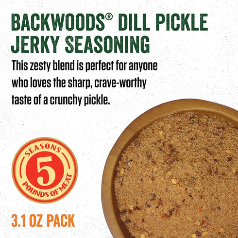 5 3.1 Packet (Pack 3) LEM Products Backwoods Dill Pickle Jerky Seasoning, Ideal for Wild Game and Domestic Meat