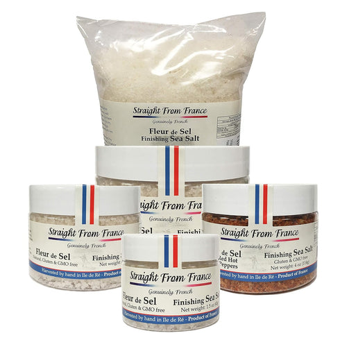 French Fleur De Sel Finishing Sea Salt with Red Pepper, 4 Oz - Straight from France