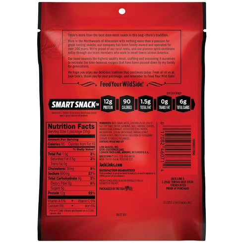 1.25 (Pack 10) Jack Link's Premium Cuts Beef Steak Tender Bites, Teriyaki, Ounce