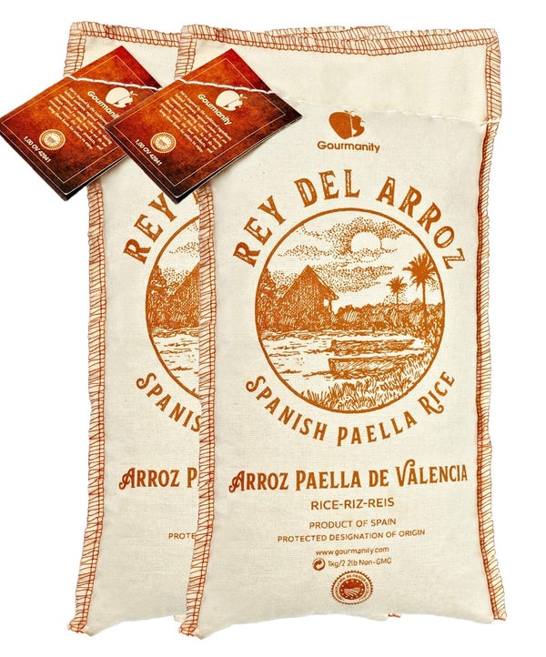 Gourmanity Spanish Paella Rice, Rey del Arroz Authentic Short Grain Valencia Rice