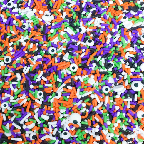 Edible Halloween Eyeballs Cake Confetti Sprinkles, Orange Black Purple Green White for Cake Cookie Cupcake Ice Cream