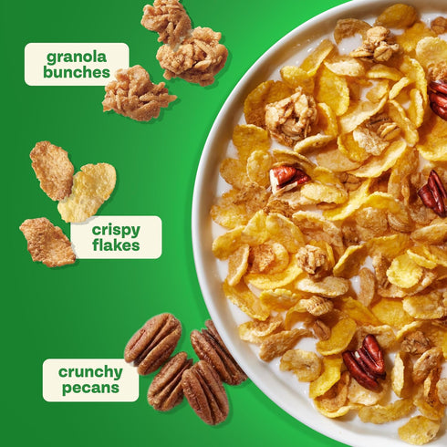 12 oz Honey Bunches of Oats Maple and Pecans Breakfast Cereal, Made with Granola Clusters, Box
