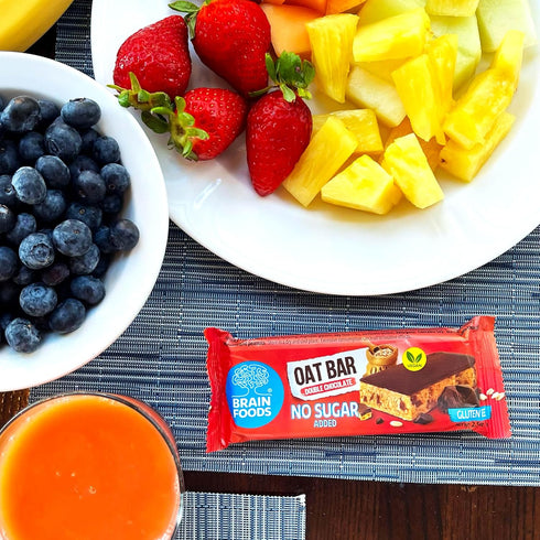 2.5oz, 316 (12 BRAIN FOODS Oat Bar - Gluten Free, Vegan, No Sugar Added, No Palm Oil, Calories, Bars) (Double