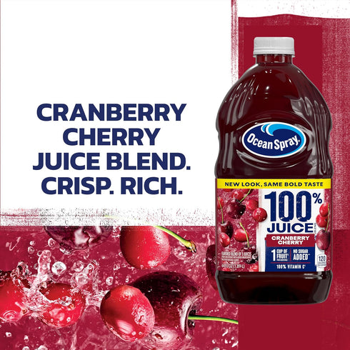 100% 64 Oz Ocean Spray Juice Cranberry Cherry Juice Blend, Fl Bottle