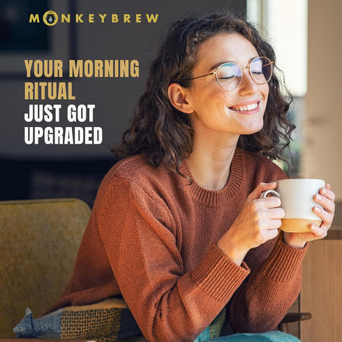 Immunity 1,750mg KSM-66 Monkey Brew Rise & Focus USDA Organic Mushroom Coffee | Boosts Focus, Energy, & Mood |