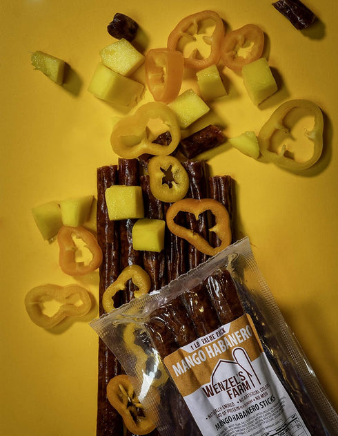 1 LB Pack Wenzels Farm Mango Habanero Snack Sticks Supports Active Lifestyles Flavorful, Naturally Smoked High Protein