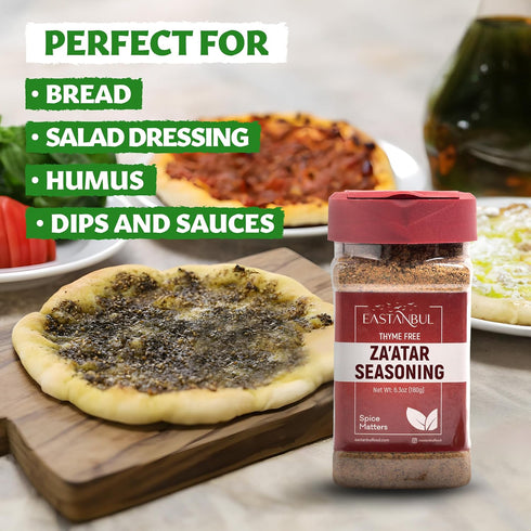 Eastanbul Zaatar Spice 6.3oz, 100% Natural Za'atar Seasoning from Middle Eastern Spices for Mediterranean Blends