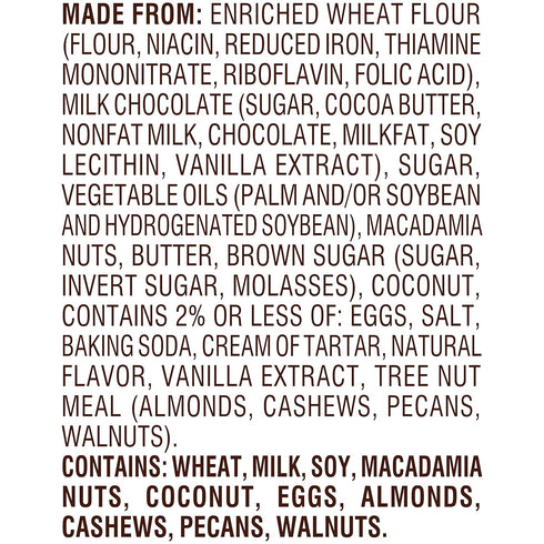 7.2 OZ (8 Pepperidge Farm Sausalito Crispy Milk Chocolate Macadamia Nut Cookies, Bag Cookies)