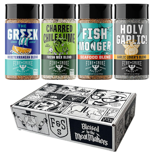 Fire & Smoke Society Seasoning Variety Pack | BBQ Rubs for Smoking