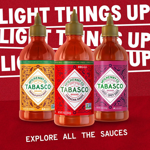 20 Oz (Pack 2) TABASCO Brand Sriracha Sauce, Medium Hot Sauce, Easy-to-Squeeze Bottle, Thai-Style with Louisiana Twist