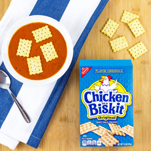 NABISCO 6 7.5 oz Chicken in a Biskit Original Baked Snack Crackers, Bulk Lunch Snacks, - Boxes