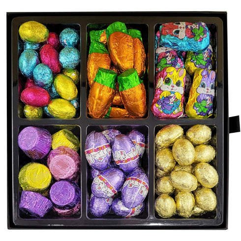 Easter Candy and Chocolate Platter with Milk Chocolate Bunnies, Chocolate Carrots, Cookies & Cream Eggs, and More!