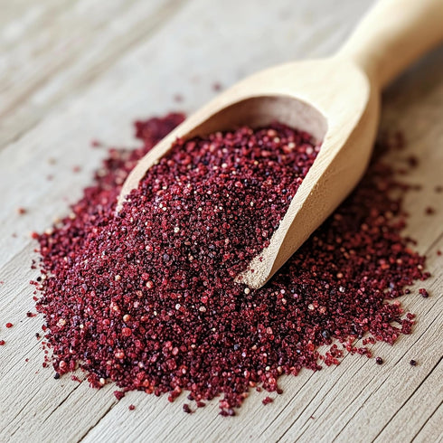 SavorSatch 4oz Ground Sumac Resealable Pouch | Certified Kosher, GMO Free, Allergen-Free | Tangy, Deep Red Spice