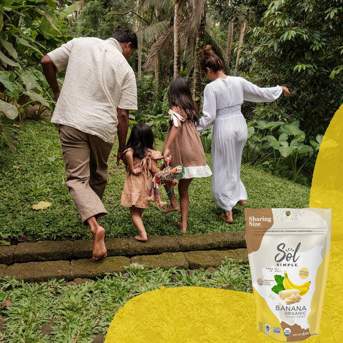 6oz Pack SOL SIMPLE Regenerative Organic Certified, Dried Banana | Snack | One Ingredient | Vegan | Non-GMO | No Added