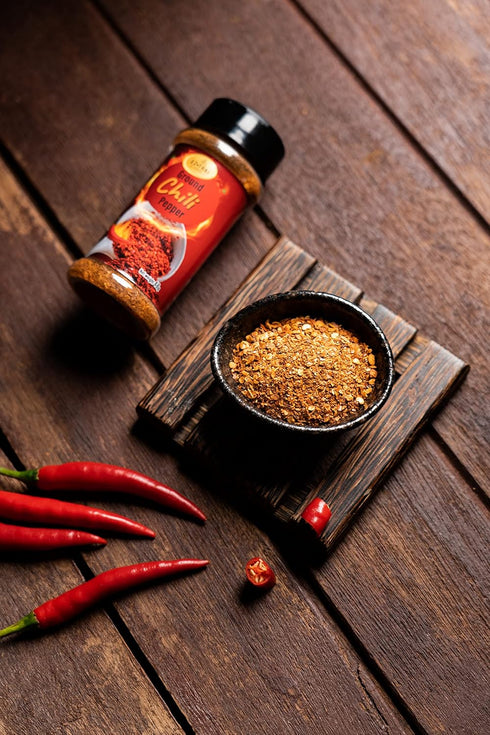 Ez Thai Red Chili Pepper Flakes 1 Pack 48 Gram Red Hot Chili Peppers Crushed For Tomyum, Pizza, Salads, Seafood, Chili Oil, Soup, Noodle