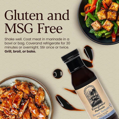 12 oz Everglades Sweet Teriyaki Marinade & Glaze - Bold Blend of Spices & Peppers
